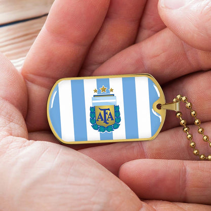 Soccer - SCD009 - Argentina - National Football Team - Soccer Dog Tag - Military Ball Chain - Luxury Dog Tag