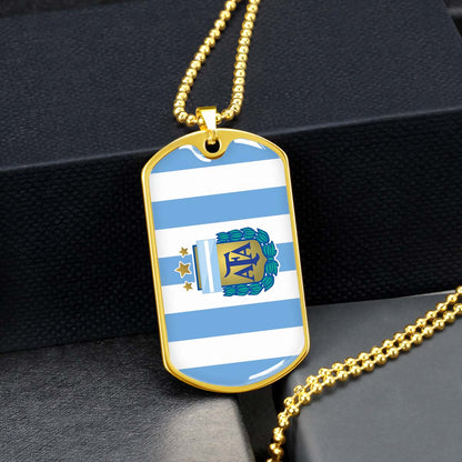 Soccer - SCD009 - Argentina - National Football Team - Soccer Dog Tag - Military Ball Chain - Luxury Dog Tag