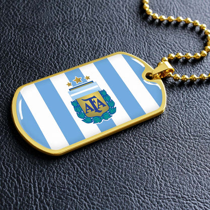 Soccer - SCD009 - Argentina - National Football Team - Soccer Dog Tag - Military Ball Chain - Luxury Dog Tag