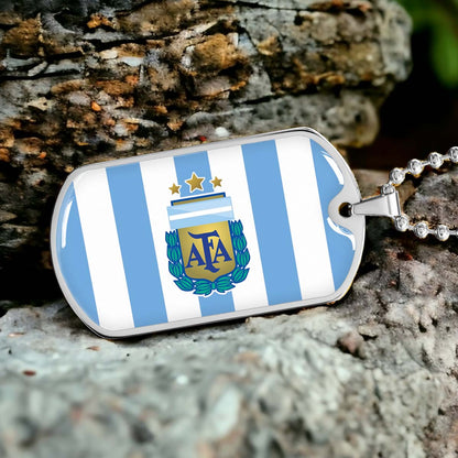 Soccer - SCD009 - Argentina - National Football Team - Soccer Dog Tag - Military Ball Chain - Luxury Dog Tag