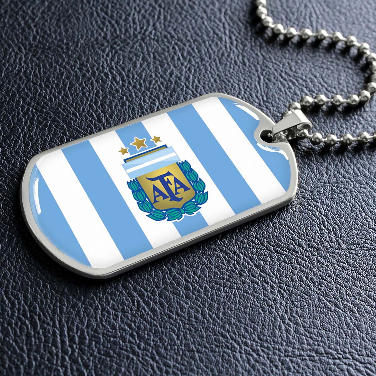 Soccer - SCD009 - Argentina - National Football Team - Soccer Dog Tag - Military Ball Chain - Luxury Dog Tag