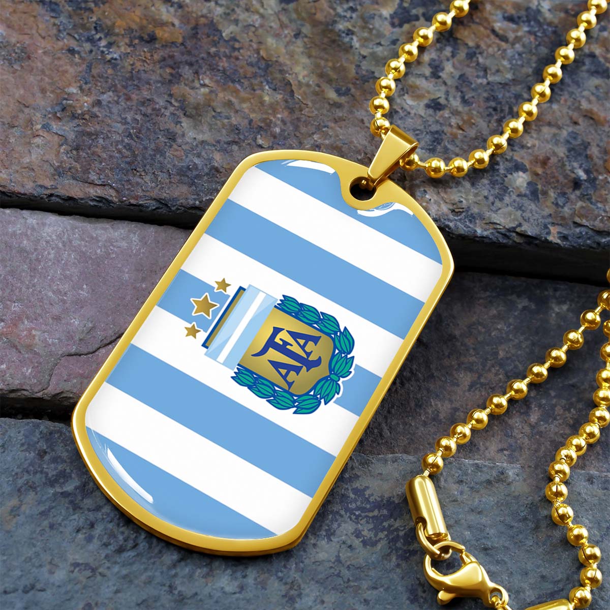 Soccer - SCD009 - Argentina - National Football Team - Soccer Dog Tag - Military Ball Chain - Luxury Dog Tag