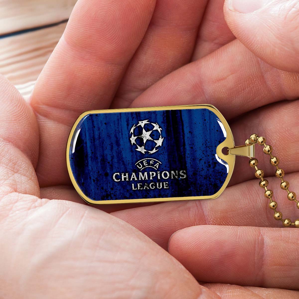 Soccer - SCD010 - UEFA Champions League - Soccer Dog Tag - Military Ball Chain - Luxury Dog Tag