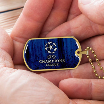 Soccer - SCD010 - UEFA Champions League - Soccer Dog Tag - Military Ball Chain - Luxury Dog Tag