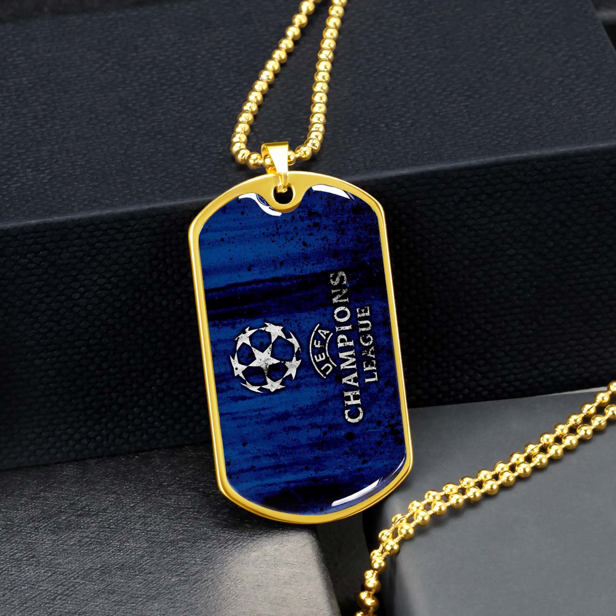 Soccer - SCD010 - UEFA Champions League - Soccer Dog Tag - Military Ball Chain - Luxury Dog Tag