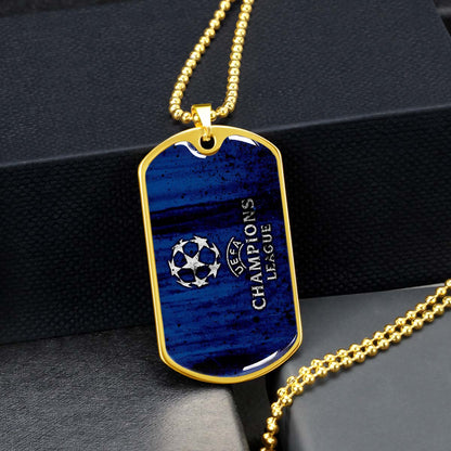 Soccer - SCD010 - UEFA Champions League - Soccer Dog Tag - Military Ball Chain - Luxury Dog Tag
