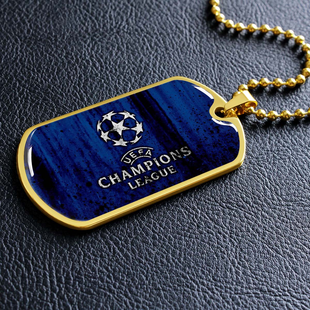 Soccer - SCD010 - UEFA Champions League - Soccer Dog Tag - Military Ball Chain - Luxury Dog Tag
