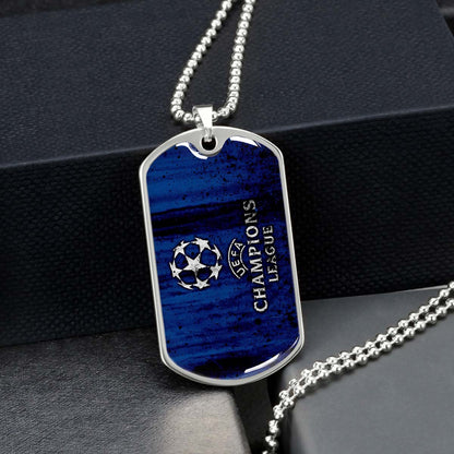 Soccer - SCD010 - UEFA Champions League - Soccer Dog Tag - Military Ball Chain - Luxury Dog Tag