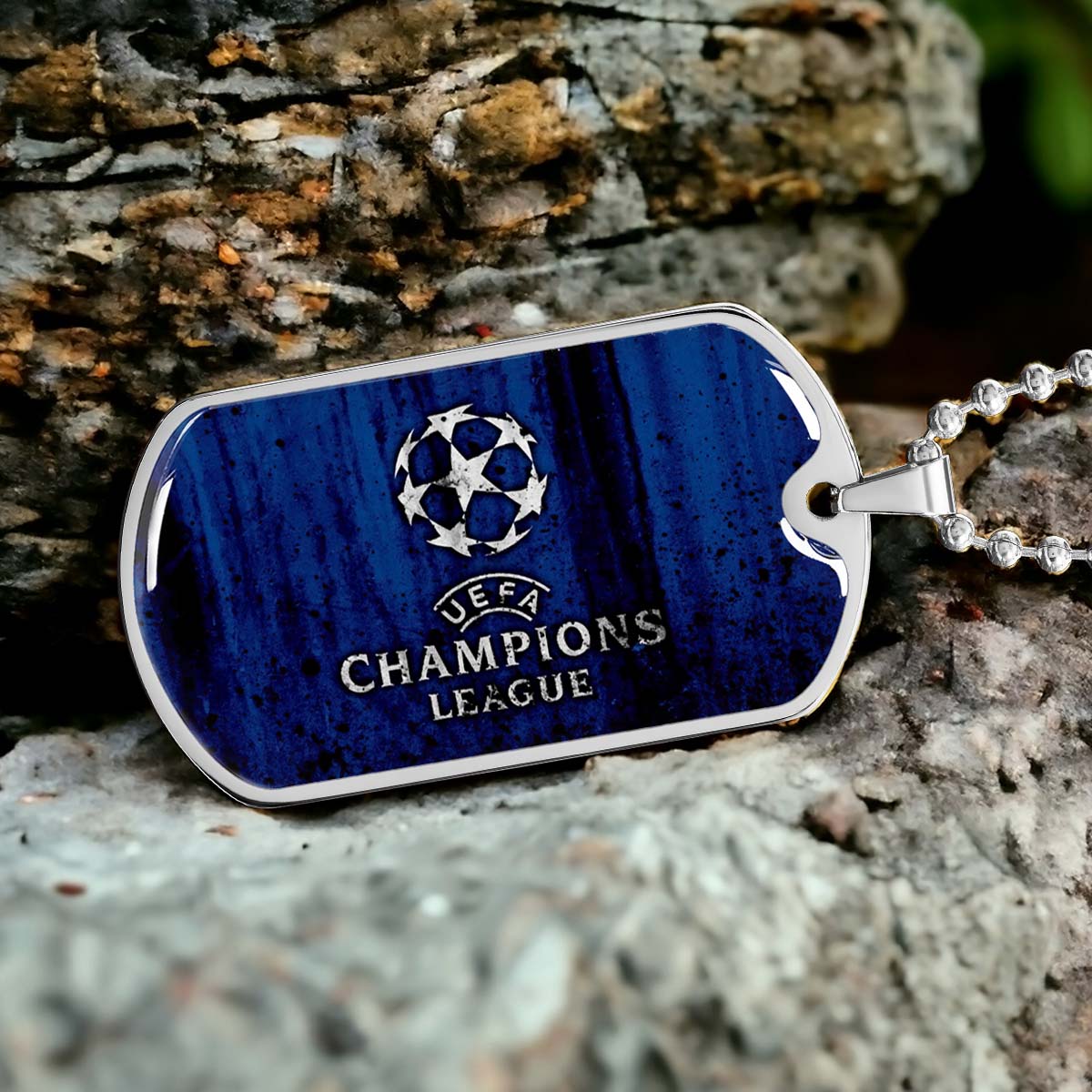Soccer - SCD010 - UEFA Champions League - Soccer Dog Tag - Military Ball Chain - Luxury Dog Tag