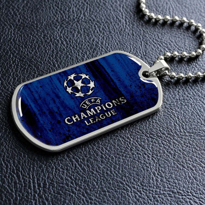 Soccer - SCD010 - UEFA Champions League - Soccer Dog Tag - Military Ball Chain - Luxury Dog Tag