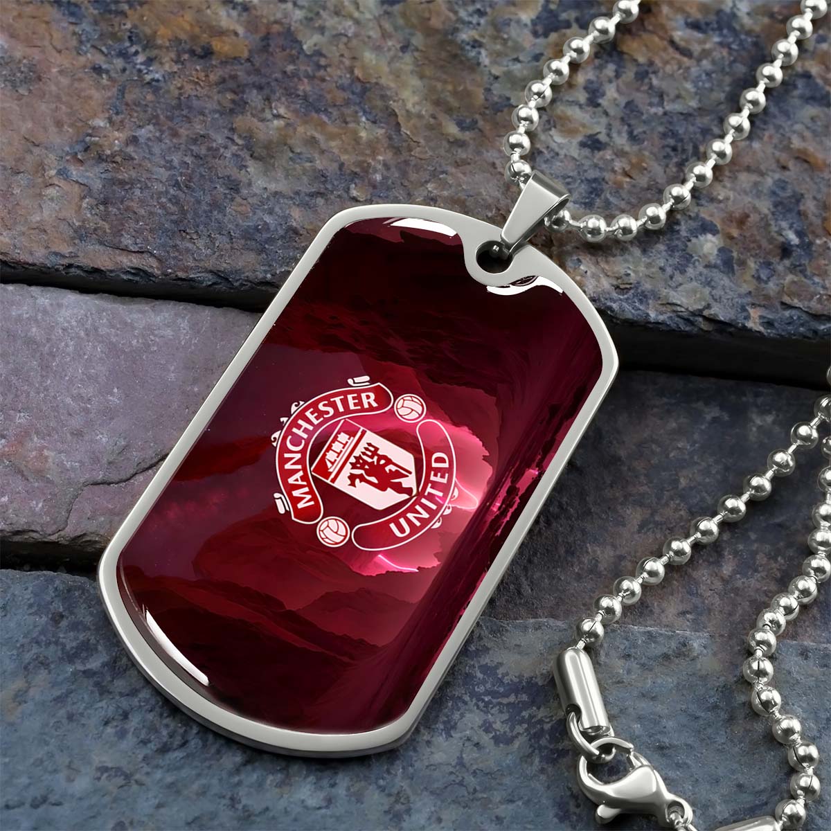 Soccer - SCD011 - Manchester United - Soccer Dog Tag - Military Ball Chain - Luxury Dog Tag
