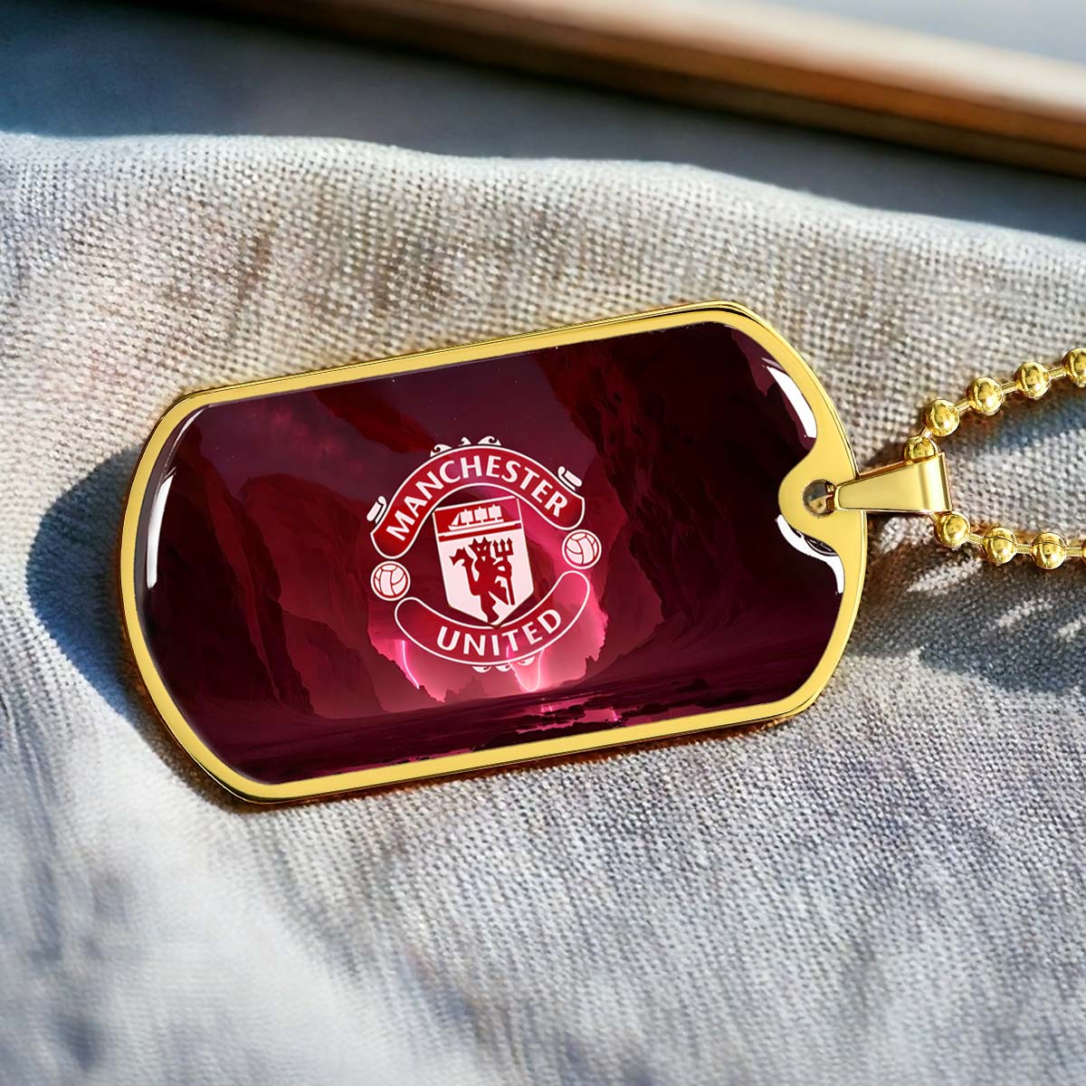 Soccer - SCD011 - Manchester United - Soccer Dog Tag - Military Ball Chain - Luxury Dog Tag