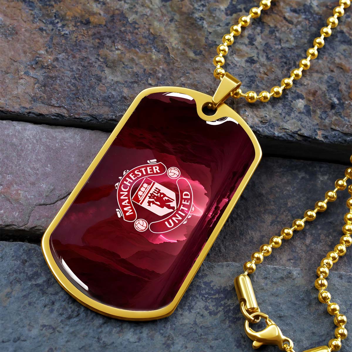 Soccer - SCD011 - Manchester United - Soccer Dog Tag - Military Ball Chain - Luxury Dog Tag