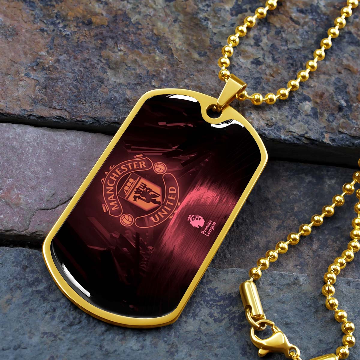 Soccer - SCD012 - Manchester United - Soccer Dog Tag - Military Ball Chain - Luxury Dog Tag