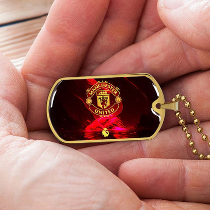 Soccer - SCD013 - Manchester United - Soccer Dog Tag - Military Ball Chain - Luxury Dog Tag