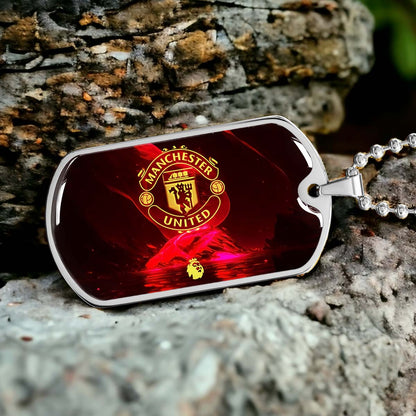 Soccer - SCD013 - Manchester United - Soccer Dog Tag - Military Ball Chain - Luxury Dog Tag