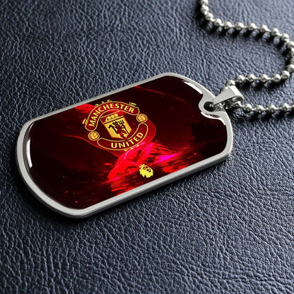 Soccer - SCD013 - Manchester United - Soccer Dog Tag - Military Ball Chain - Luxury Dog Tag
