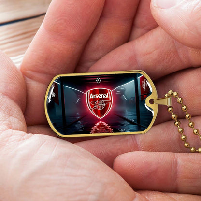 Soccer - SCD014 - Arsenal FC - UEFA Champions League - Soccer Dog Tag - Military Ball Chain - Luxury Dog Tag