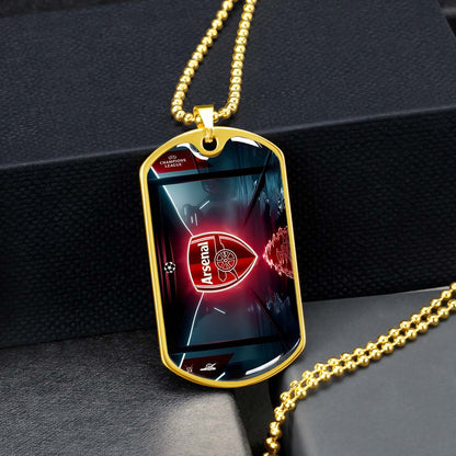 Soccer - SCD014 - Arsenal FC - UEFA Champions League - Soccer Dog Tag - Military Ball Chain - Luxury Dog Tag