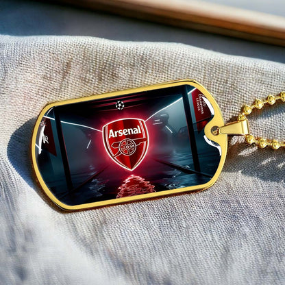 Soccer - SCD014 - Arsenal FC - UEFA Champions League - Soccer Dog Tag - Military Ball Chain - Luxury Dog Tag