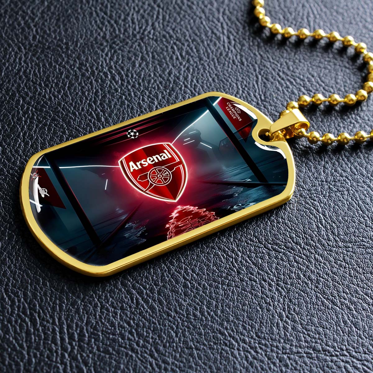 Soccer - SCD014 - Arsenal FC - UEFA Champions League - Soccer Dog Tag - Military Ball Chain - Luxury Dog Tag