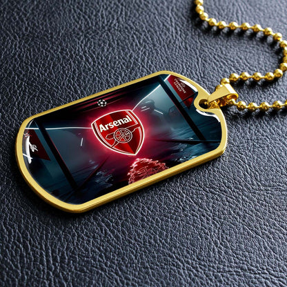 Soccer - SCD014 - Arsenal FC - UEFA Champions League - Soccer Dog Tag - Military Ball Chain - Luxury Dog Tag