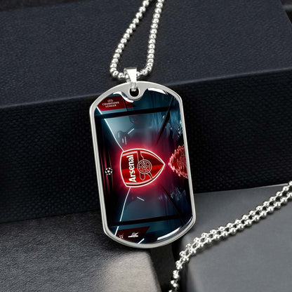 Soccer - SCD014 - Arsenal FC - UEFA Champions League - Soccer Dog Tag - Military Ball Chain - Luxury Dog Tag