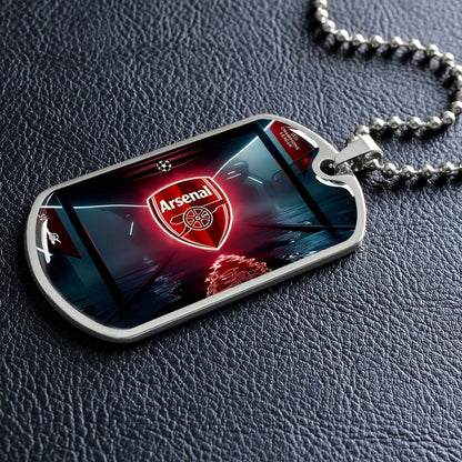 Soccer - SCD014 - Arsenal FC - UEFA Champions League - Soccer Dog Tag - Military Ball Chain - Luxury Dog Tag