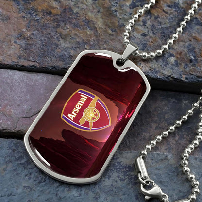 Soccer - SCD015 - Arsenal FC - Soccer Dog Tag - Military Ball Chain - Luxury Dog Tag