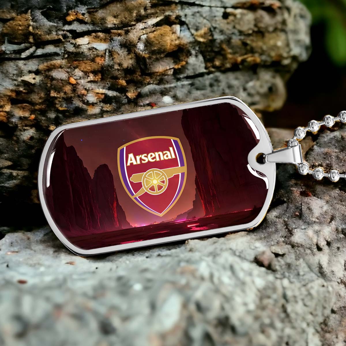 Soccer - SCD015 - Arsenal FC - Soccer Dog Tag - Military Ball Chain - Luxury Dog Tag