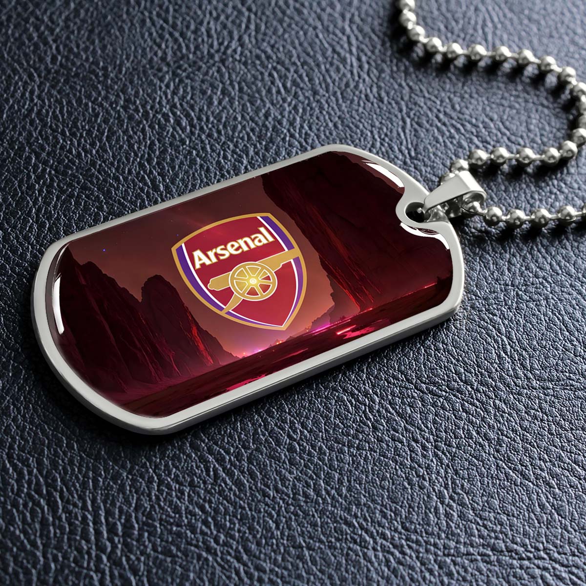 Soccer - SCD015 - Arsenal FC - Soccer Dog Tag - Military Ball Chain - Luxury Dog Tag