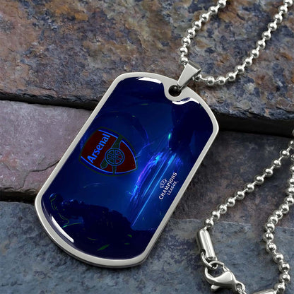 Soccer - SCD017 - Arsenal FC - UEFA Champions League - Soccer Dog Tag - Military Ball Chain - Luxury Dog Tag