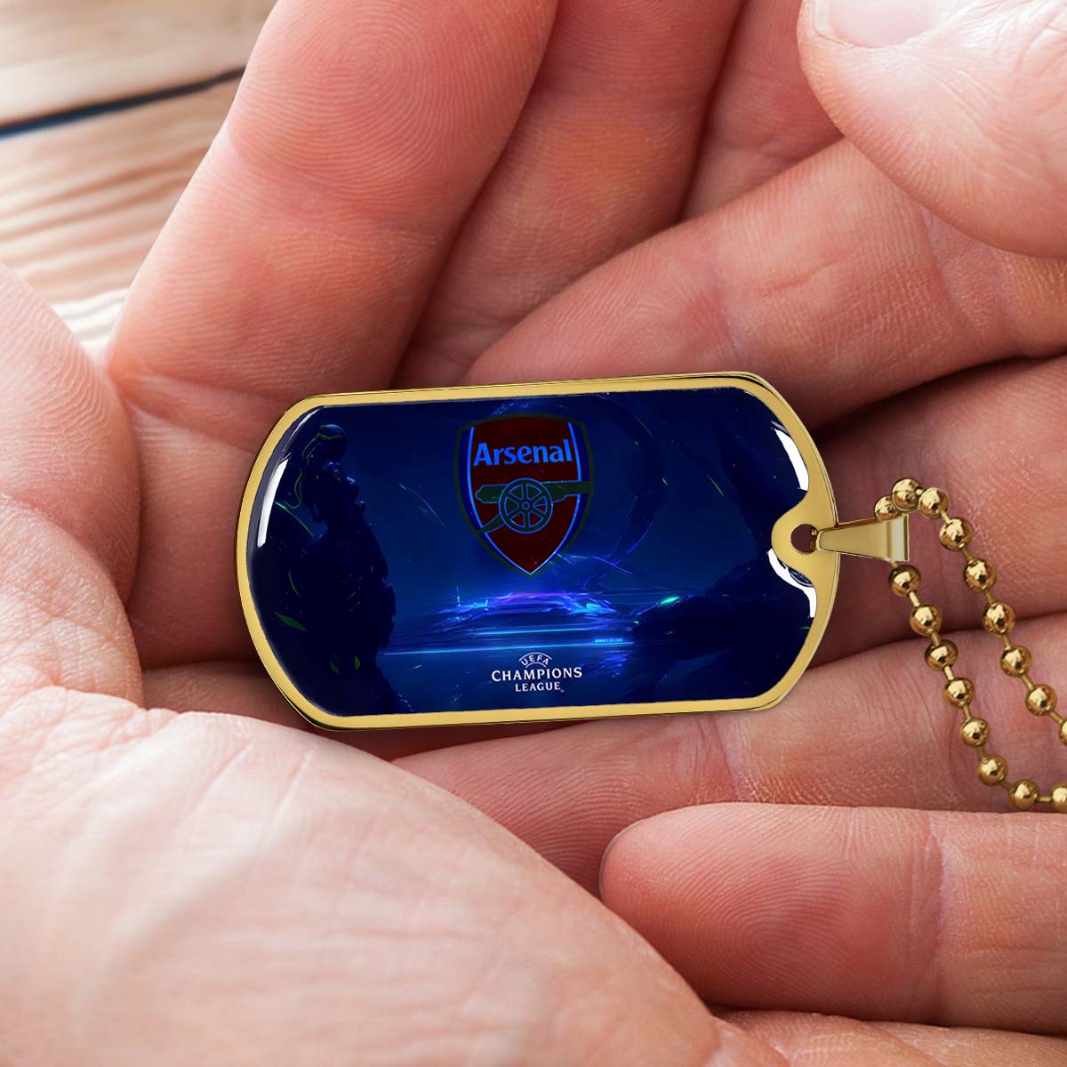 Soccer - SCD017 - Arsenal FC - UEFA Champions League - Soccer Dog Tag - Military Ball Chain - Luxury Dog Tag