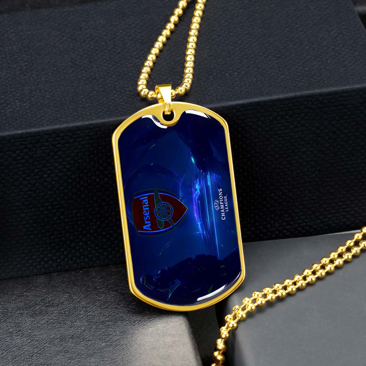 Soccer - SCD017 - Arsenal FC - UEFA Champions League - Soccer Dog Tag - Military Ball Chain - Luxury Dog Tag