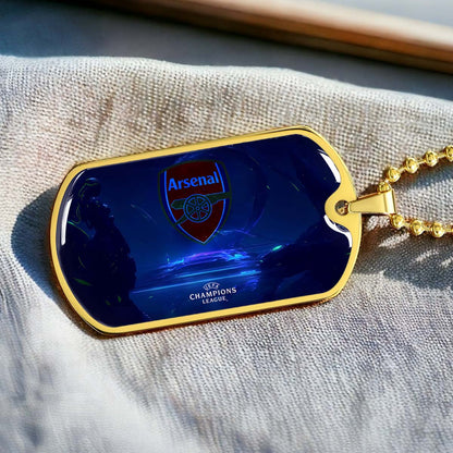 Soccer - SCD017 - Arsenal FC - UEFA Champions League - Soccer Dog Tag - Military Ball Chain - Luxury Dog Tag