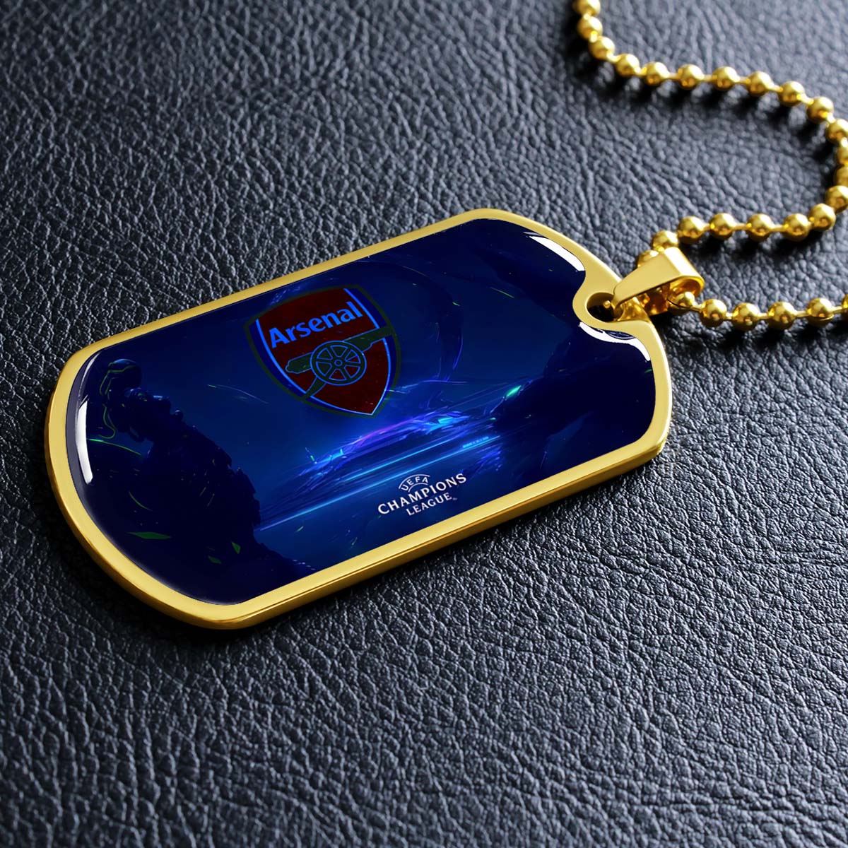 Soccer - SCD017 - Arsenal FC - UEFA Champions League - Soccer Dog Tag - Military Ball Chain - Luxury Dog Tag