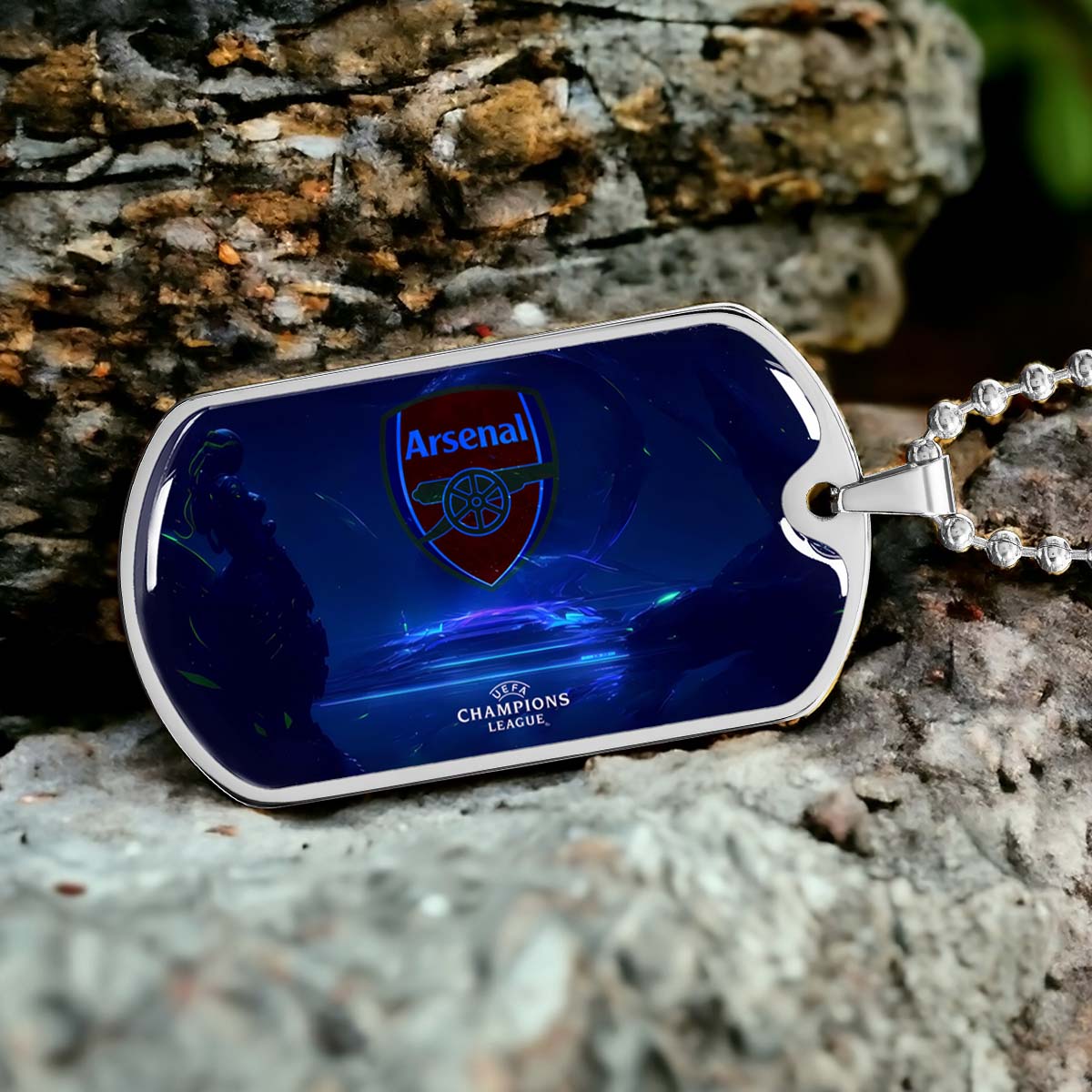 Soccer - SCD017 - Arsenal FC - UEFA Champions League - Soccer Dog Tag - Military Ball Chain - Luxury Dog Tag