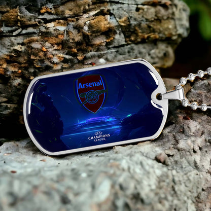 Soccer - SCD017 - Arsenal FC - UEFA Champions League - Soccer Dog Tag - Military Ball Chain - Luxury Dog Tag