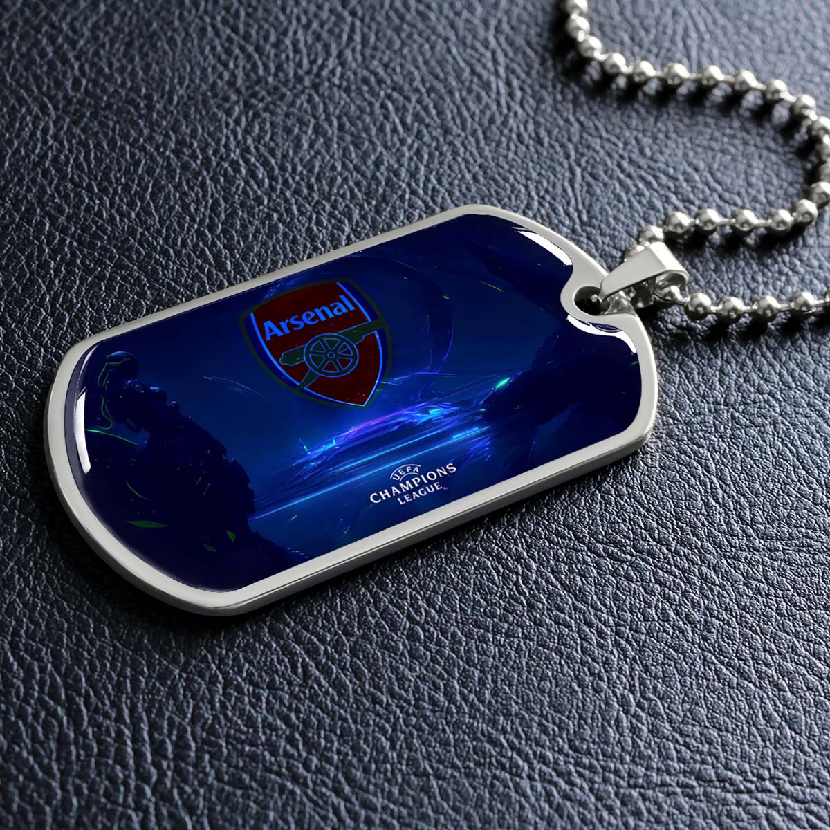 Soccer - SCD017 - Arsenal FC - UEFA Champions League - Soccer Dog Tag - Military Ball Chain - Luxury Dog Tag