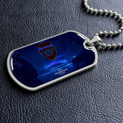 Soccer - SCD017 - Arsenal FC - UEFA Champions League - Soccer Dog Tag - Military Ball Chain - Luxury Dog Tag