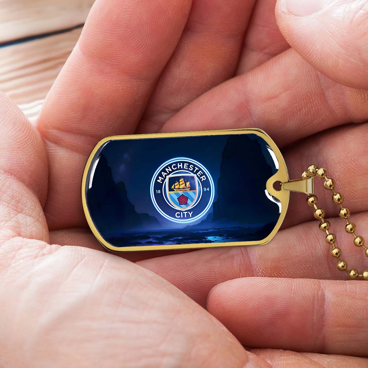 Soccer - SCD018 - Manchester City - Soccer Dog Tag - Military Ball Chain - Luxury Dog Tag