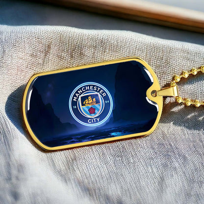 Soccer - SCD018 - Manchester City - Soccer Dog Tag - Military Ball Chain - Luxury Dog Tag