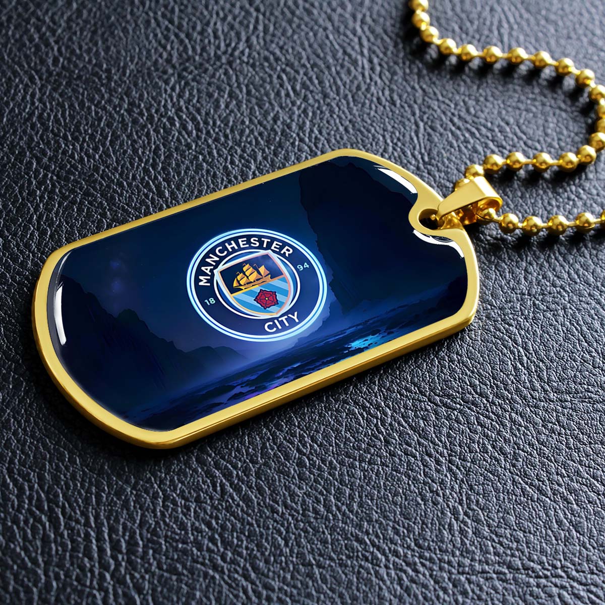 Soccer - SCD018 - Manchester City - Soccer Dog Tag - Military Ball Chain - Luxury Dog Tag