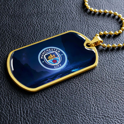 Soccer - SCD018 - Manchester City - Soccer Dog Tag - Military Ball Chain - Luxury Dog Tag