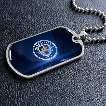 Soccer - SCD018 - Manchester City - Soccer Dog Tag - Military Ball Chain - Luxury Dog Tag