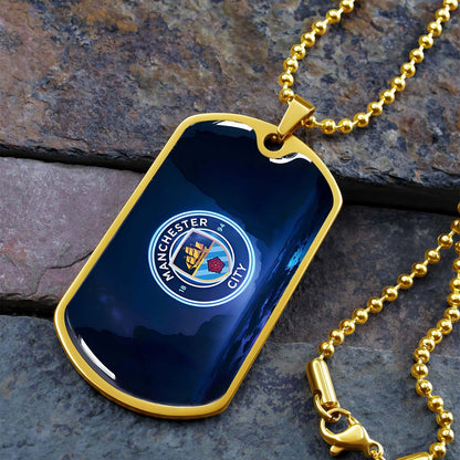 Soccer - SCD018 - Manchester City - Soccer Dog Tag - Military Ball Chain - Luxury Dog Tag