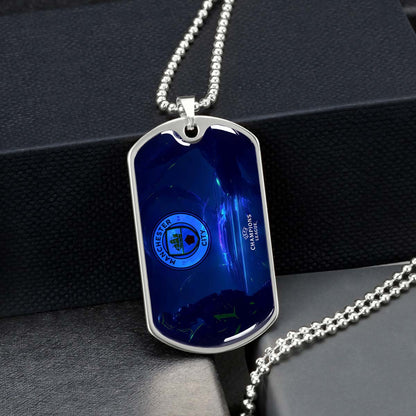 Soccer - SCD019 - Manchester City - UEFA Champions League - Soccer Dog Tag - Military Ball Chain - Luxury Dog Tag