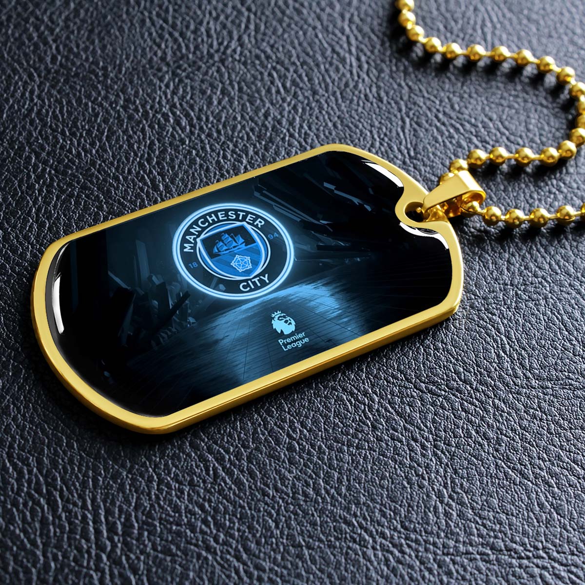 Soccer - SCD020 - Manchester City - Premier League - Soccer Dog Tag - Military Ball Chain - Luxury Dog Tag