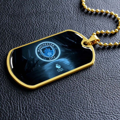 Soccer - SCD020 - Manchester City - Premier League - Soccer Dog Tag - Military Ball Chain - Luxury Dog Tag