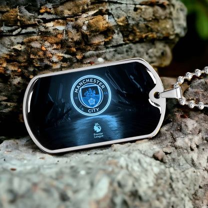 Soccer - SCD020 - Manchester City - Premier League - Soccer Dog Tag - Military Ball Chain - Luxury Dog Tag